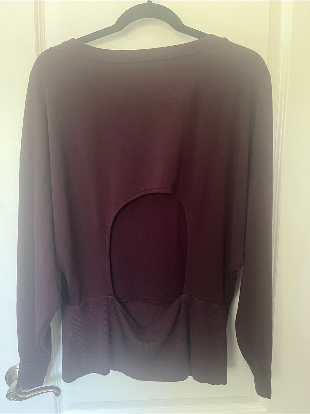 Express Open-Back Pullover Sweatshirt - Plum